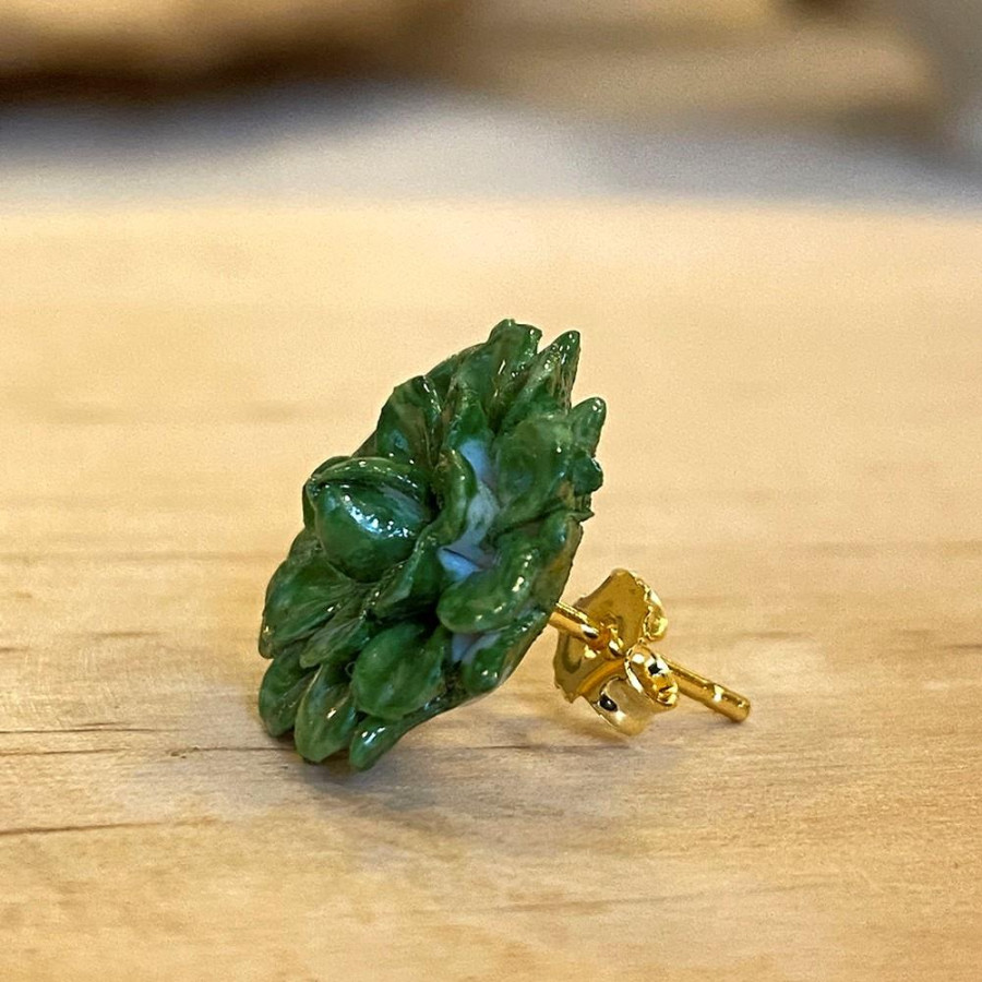Pendiente Dalia Verde Porcelana
