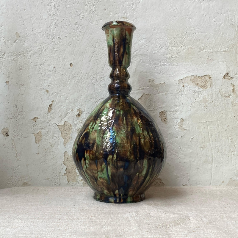 BOTELLA JASPEADA VERDE